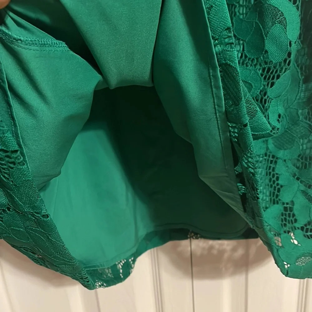 Eva Mendes for New York & Co lace overlay sleeveless green dress size 4 NWOT - Picture 10 of 14